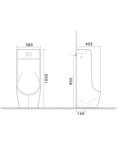 Писсуар Mixxus Premium BEVEL-0901 380x405x1000 мм, напольный