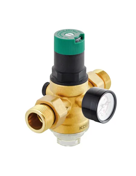 Редуктор давления Koer KR.1243, 1/2 дюйма, с фильтром тонкой очисткой и манометром