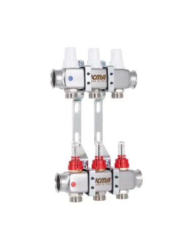 Коллектор для теплого пола Icma № К073 3 выхода, с расходомерами
