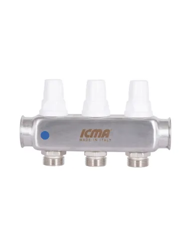 Колектор для теплої підлоги Icma № К073 3 виходи, з витратомірами