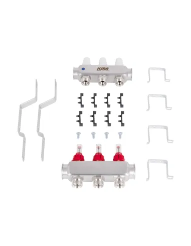 Колектор для теплої підлоги Icma № К073 3 виходи, з витратомірами