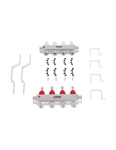 Колектор для теплої підлоги Icma № К073 4 виходи, з витратомірами