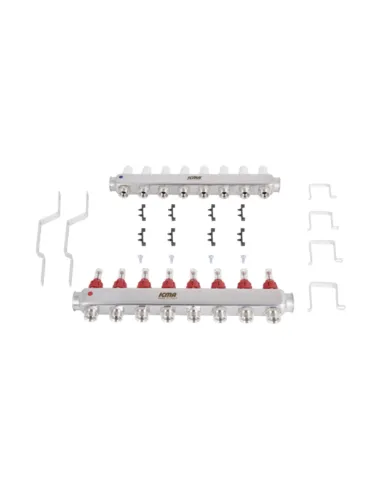 Колектор для теплої підлоги Icma № К073 8 виходів, з витратомірами
