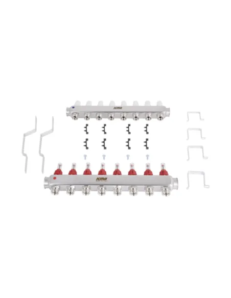 Коллектор для теплого пола Icma № К073 8 выходов, с расходомерами