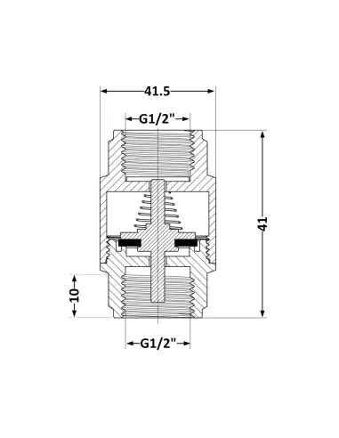 Обратный клапан Thermo Alliance Base Slim 1/2 дюйма, латунный шток