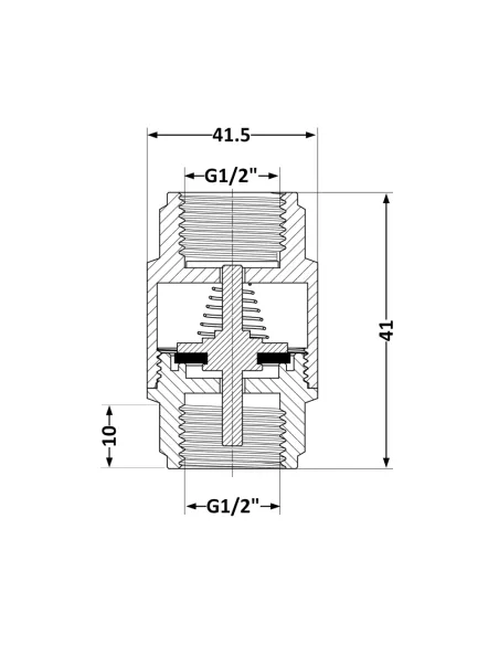 Зворотний клапан Thermo Alliance Base Slim 1/2 дюйми, латунний шток Зворотний клапан Thermo Alliance Base Slim 1/2 дюйми, латунний шток