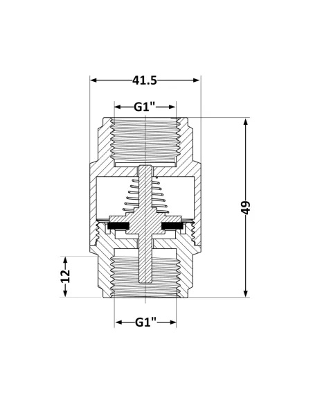 Обратный клапан Thermo Alliance Base Slim 1 дюйм, латунный шток