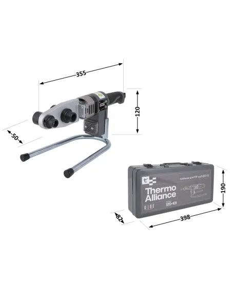Паяльник для пластикових труб Thermo Alliance STD-101, d20-32, 600 Вт, автоматичний Паяльник для пластикових труб Thermo Alliance STD-101, d20-32, 600 Вт, автоматичний