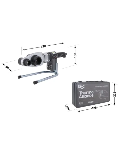 Паяльник для пластикових труб Thermo Alliance STD-103, d20-63, 800 Вт, автоматичний Паяльник для пластикових труб Thermo Alliance STD-103, d20-63, 800 Вт, автоматичний