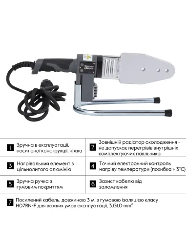 Паяльник для пластиковых труб Thermo Alliance STD-103, d20-63, 800 Вт, автоматический