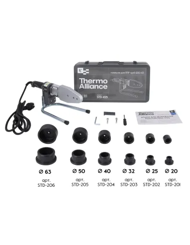Паяльник для пластиковых труб Thermo Alliance STD-103, d20-63, 800 Вт, автоматический