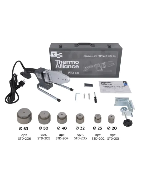 Паяльник для пластикових труб Thermo Alliance PRO-102, d20-63, 800 Вт, автоматичний