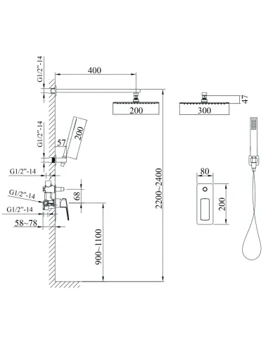 Смеситель для душа встроенный Topaz Lexi TLG 21205-H57-W с душевым набором, белый матовый купить в Днепре и Киеве - цена от КТУ