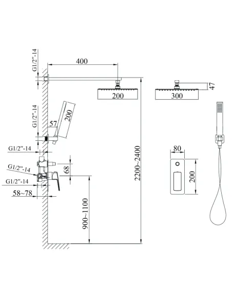 Смеситель для душа встроенный Topaz Lexi TLG 21205-H57-W с душевым набором, белый матовый купить в Днепре и Киеве - цена от КТУ