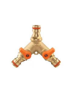 Тройник для коннектора Bradas Brass BR-2220 с краном