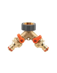 Тройник для коннектора Bradas Brass BR-S2222 с краном