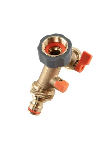 Тройник для коннектора Bradas Brass BR-S2222 с краном