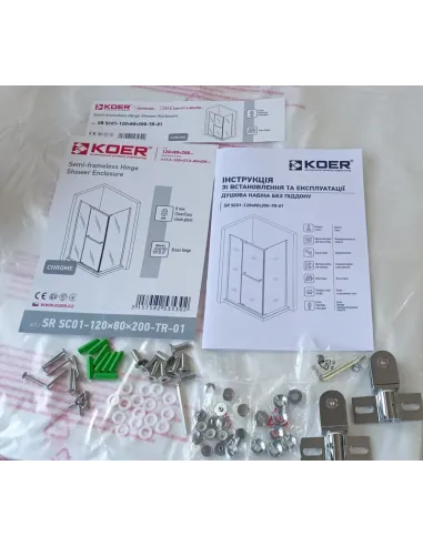 Душевая кабина без поддона Koer SR SC01-120x80x200-TR-01, прямоугольная