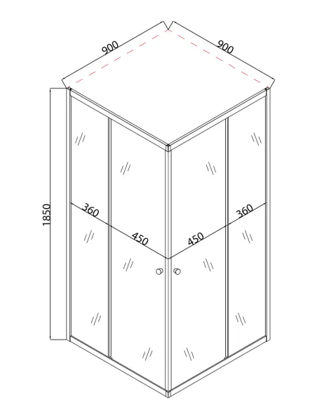 Душевая кабина без поддона Mixxus Cubic SC01-90x90x185-TR Chrome, квадратная