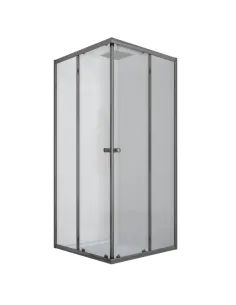 Душевая кабина без поддона Mixxus Cubic SC01-90x90x185-TR Graphite, квадратная