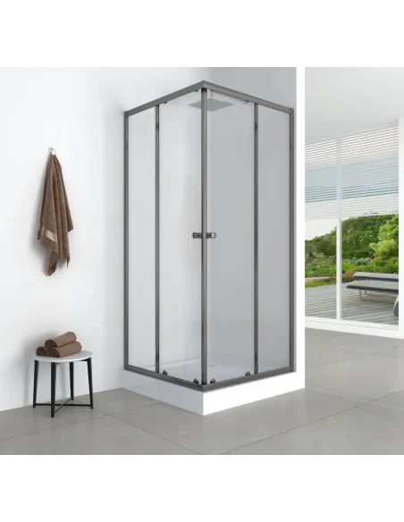 Душевая кабина без поддона Mixxus Cubic SC01-90x90x185-TR Graphite, квадратная