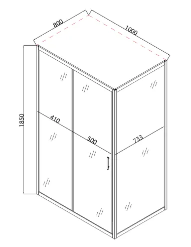 Душевая кабина без поддона Mixxus Hard SC01-100x80x185-TR Chrome, прямоугольная