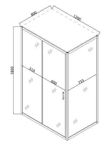 Душевая кабина без поддона Mixxus Hard SC01-120x80x185-TR Chrome, прямоугольная