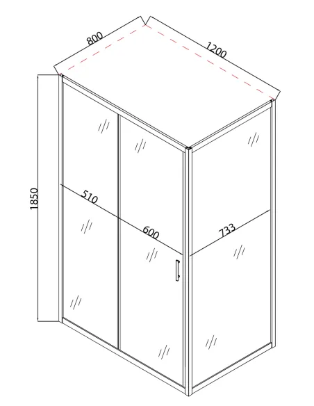 Душова кабіна без піддону Mixxus Hard SC01-120x80x185-TR Chrome, прямокутна Душова кабіна без піддону Mixxus Hard SC01-120x80x185-TR Chrome, прямокутна