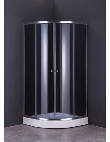 Душова кабіна без піддону Mixxus Plain SC01-90x90x185-GR Chrome, напівкругла