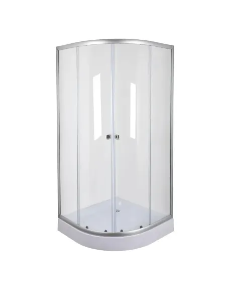 Душевая кабина без поддона Mixxus Plain SC01-90x90x185-TR Chrome, полукруглая