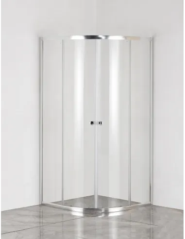 Душова кабіна без піддону Mixxus Plain SC01-90x90x185-TR Chrome, напівкругла
