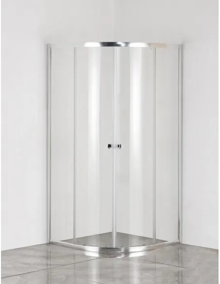 Душова кабіна без піддону Mixxus Plain SC01-90x90x185-TR Chrome, напівкругла