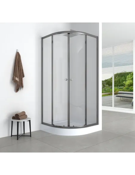 Душевая кабина без поддона Mixxus Plain SC01-90x90x185-TR Graphite, полукруглая Душевая кабина без поддона Mixxus Plain SC01-90x90x185-TR Graphite, полукруглая