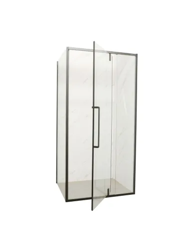 Душова кабіна без піддону Mixxus Premium Bevel SC01-100x80x195-TR Black, прямокутна