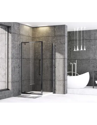 Душова кабіна без піддону Mixxus Premium Bevel SC01-90x90x195-TR Black, квадратна