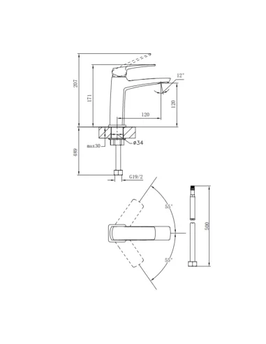 Змішувач для умивальника Q-Tap Tern QTTER2701CRM47584 Chrome, одноважільний