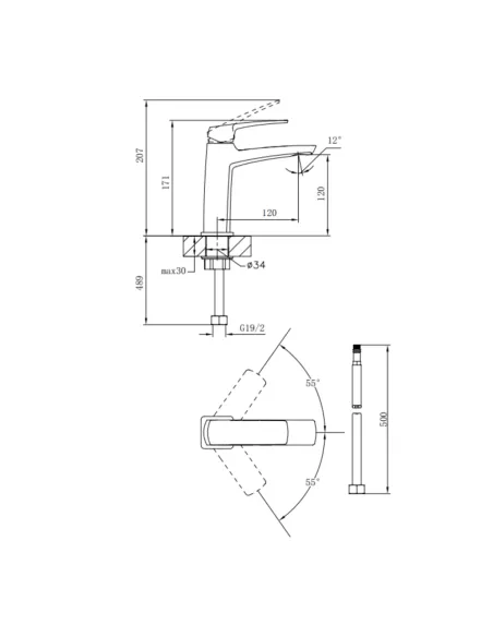 Смеситель для умывальника Q-Tap Tern QTTER2701CRM47584 Chrome, однорычажный
