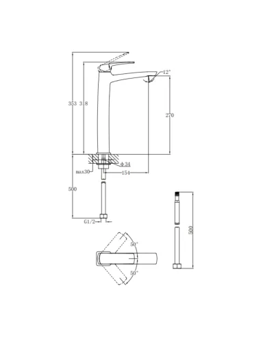 Смеситель для умывальника Q-Tap Tern QTTER269CRM47585 Chrome, однорычажный