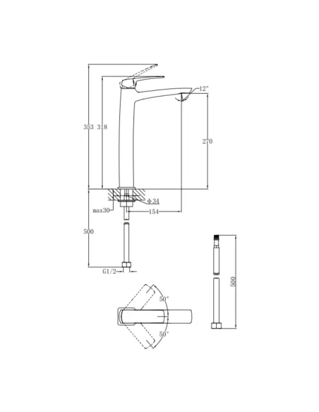 Смеситель для умывальника Q-Tap Tern QTTER269CRM47585 Chrome, однорычажный