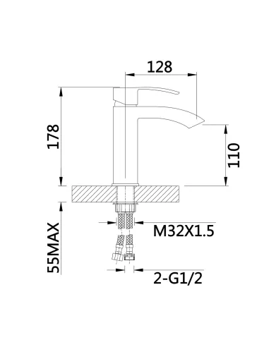 Смеситель для умывальника Q-Tap Swan Cascada QTSWA270CRM45564 Chrome, однорычажный
