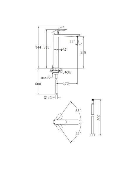 Змішувач для умивальника Q-Tap Evia QTEVI269CRM47577 Chrome, одноважільний