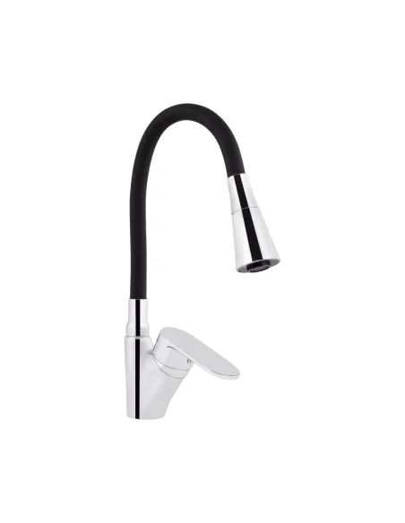 Смеситель для кухни Lidz Tani 007F3 LDTAN007F3BCR37649 Chrome/Black, с гибким изливом