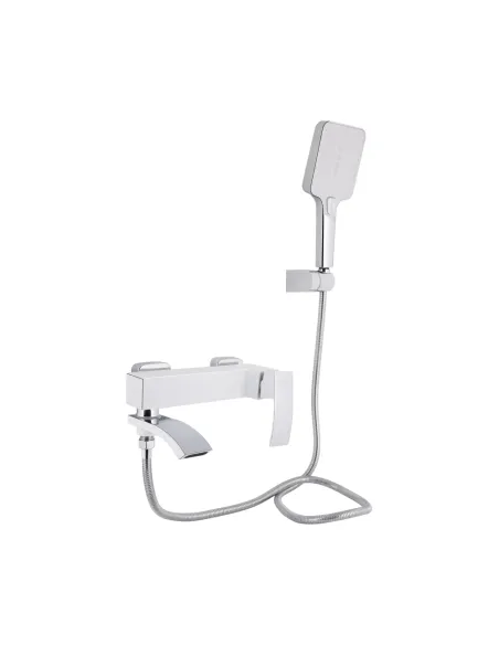 Смеситель для ванны Q-Tap Swan Cascada QTSWA260CRW45569 Chrome/White с душевым набором