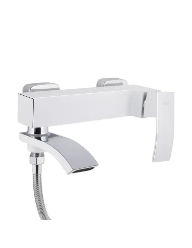 Смеситель для ванны Q-Tap Swan Cascada QTSWA260CRW45569 Chrome/White с душевым набором