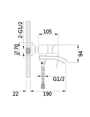 Смеситель для ванны Q-Tap Swan Cascada QTSWA260CRM45565 Chrome с душевым набором