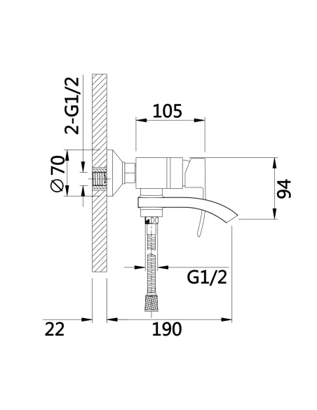 Змішувач для ванни Q-Tap Swan Cascada QTSWA260CRM45565 Chrome з душовим набором