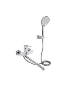 Смеситель для ванны Q-Tap Jay QTJAY2601CRW45552 Chrome/White с душевым набором