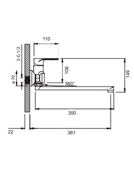 Змішувач для ванни Q-Tap Jay QTJAY2601CRW45552 Chrome/White з душовим набором