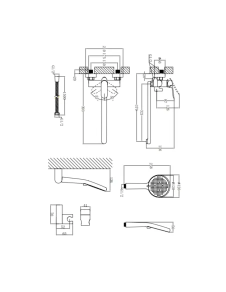 Змішувач для ванни Q-Tap Evia QTEVI260CRM47579 Chrome з душовим набором