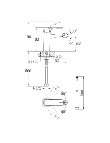 Змішувач для біде Q-Tap Tern QTTER255CRM47589 Chrome